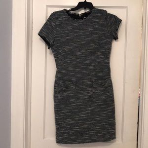 Loft Blue Tweed Shift Dress